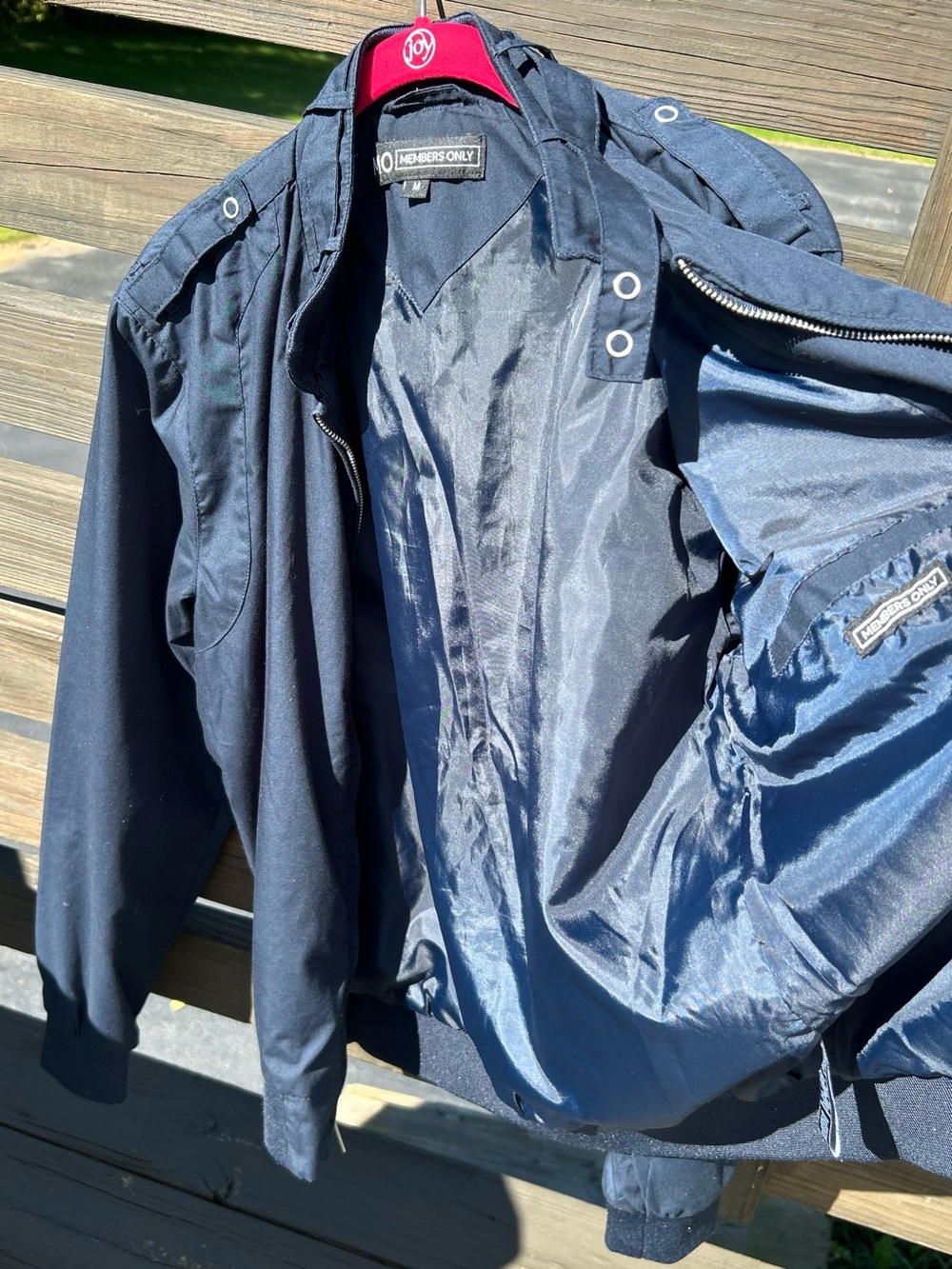 Members Only Navy Zip-Front Bomber Jacket - Picture 6 of 9